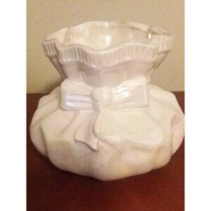 Vintage Holland Mold Iridescent Vase Ceramic Sack Unique Trinket Bowl